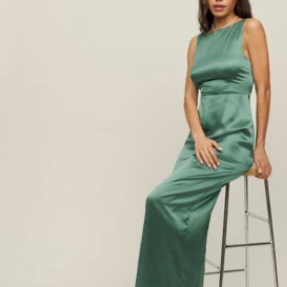 REFORMATION ZYA SILK DRESS 12 - Picture 2 of 13